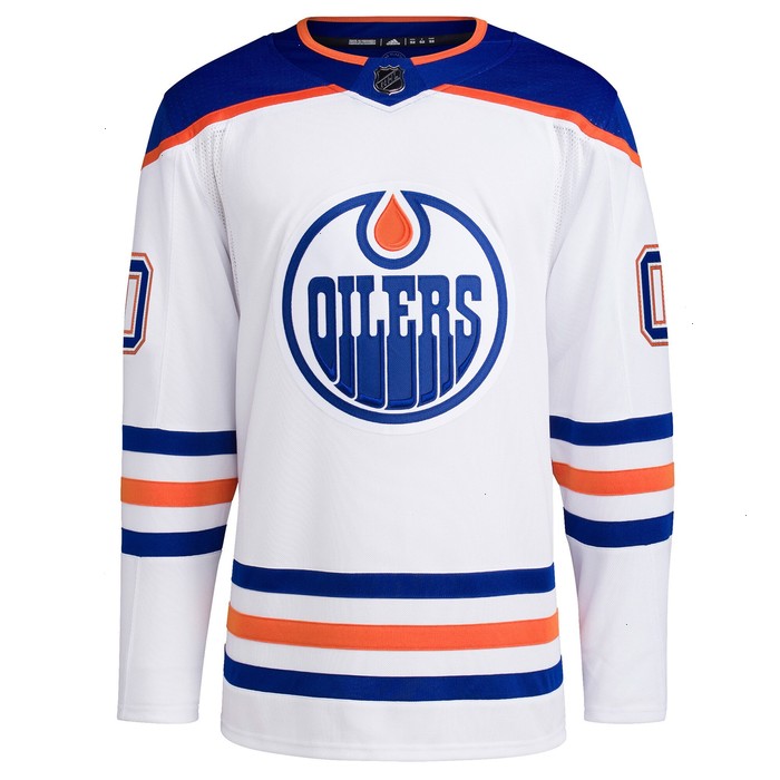 Edmonton Oilers adidas Away Primegreen Authentic Pro Custom Jersey - White