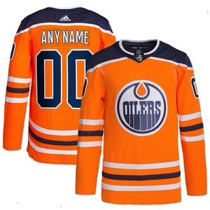 Edmonton Oilers adidas Home Authentic Pro Custom Jersey - Orange