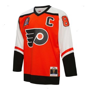 Eric Lindros Philadelphia Flyers Mitchell & Ness 1996/97 Captain Patch Blue Line Player Jersey - Orange