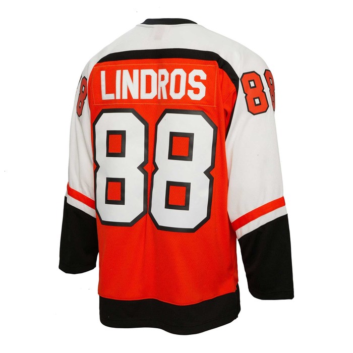 Eric Lindros Philadelphia Flyers Mitchell & Ness 1996/97 Captain Patch Blue Line Player Jersey - Orange