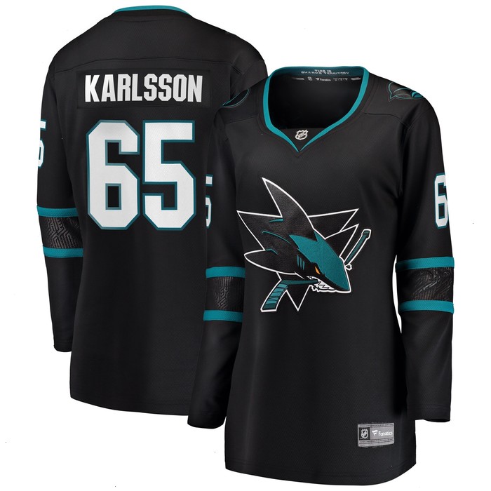 Erik Karlsson San Jose Sharks Fanatics Branded Women's Alternate Premier Breakaway Player Jersey - Black