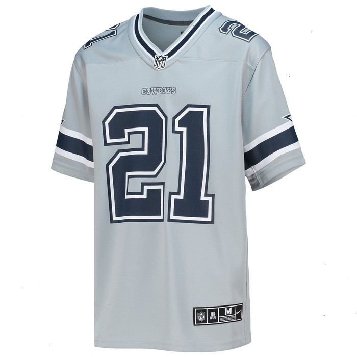 Ezekiel Elliott Dallas Cowboys Nike Youth Inverted Team Game Jersey - Silver