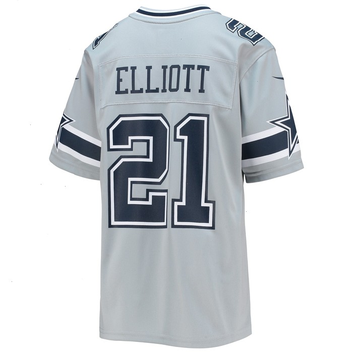 Ezekiel Elliott Dallas Cowboys Nike Youth Inverted Team Game Jersey - Silver