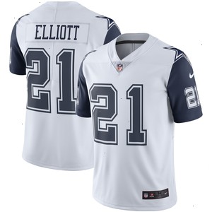 Ezekiel Elliott Nike Dallas Cowboys Color Rush Vapor Limited Jersey - White