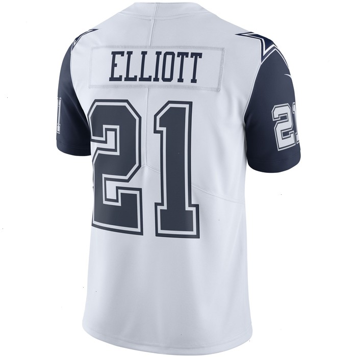 Ezekiel Elliott Nike Dallas Cowboys Color Rush Vapor Limited Jersey - White