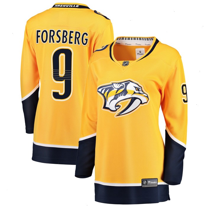 Filip Forsberg Nashville Predators Fanatics Branded Women's Breakaway Player Jersey - Gold