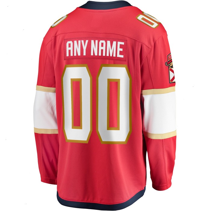 Florida Panthers Fanatics Branded Youth Home Breakaway Custom Jersey - Red