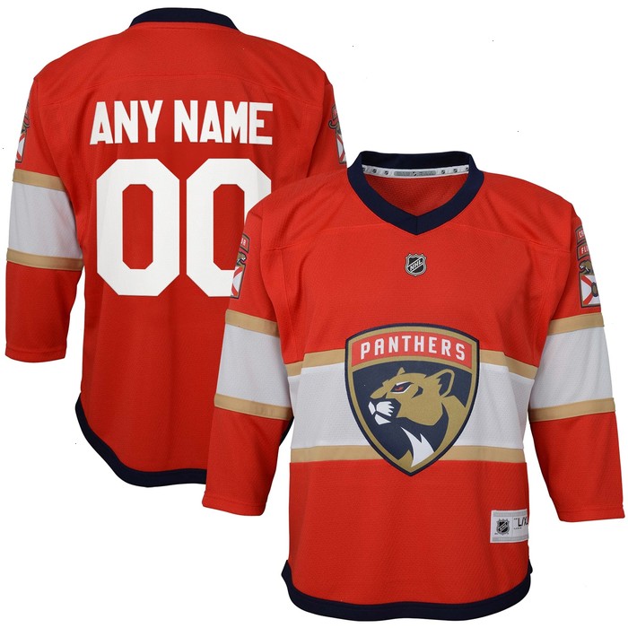 Florida Panthers Youth Home Replica Custom Jersey - Red