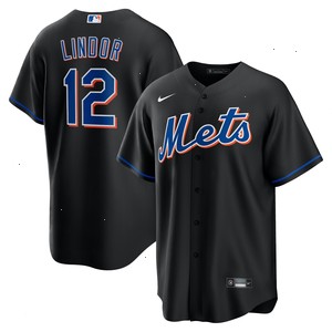 Francisco Lindor New York Mets Nike 2022 Alternate Replica Player Jersey - Black