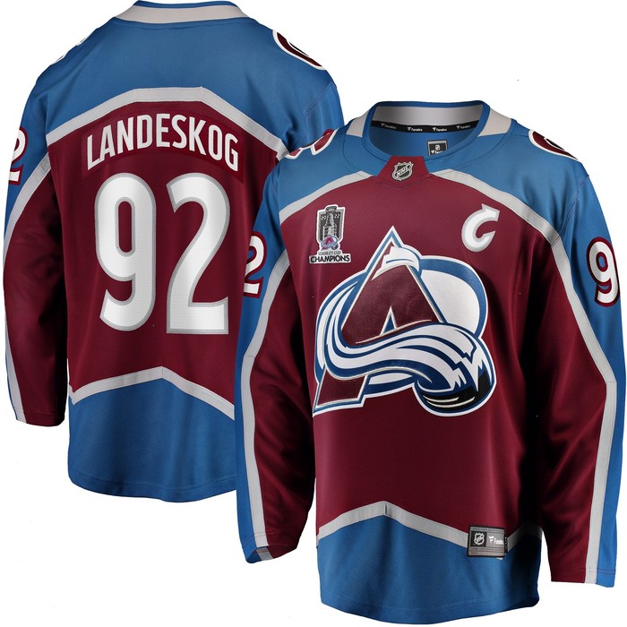 Gabriel Landeskog Colorado Avalanche Fanatics Branded Home 2022 Stanley Cup Champions Breakaway Player Jersey - Burgundy