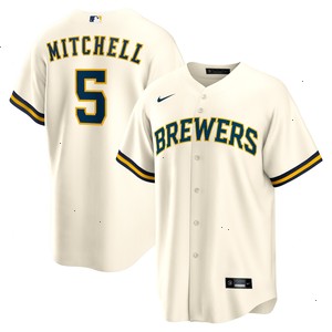 Garrett Mitchell Milwaukee Brewers Nike Replica Player Jersey - Cream