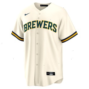 Garrett Mitchell Milwaukee Brewers Nike Replica Player Jersey - Cream