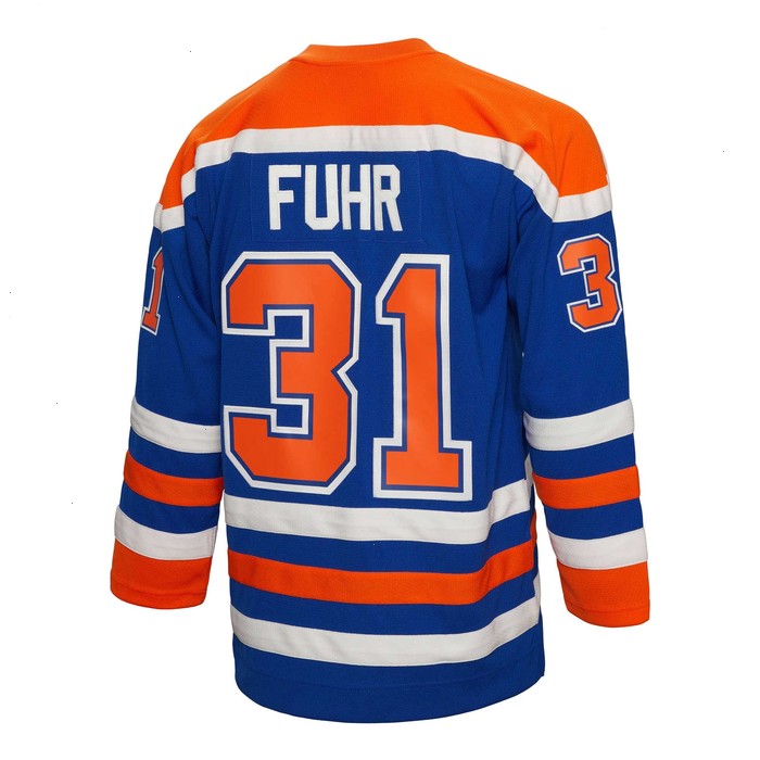 Grant Fuhr Edmonton Oilers Mitchell & Ness 1986/87 Blue Line Player Jersey - Royal