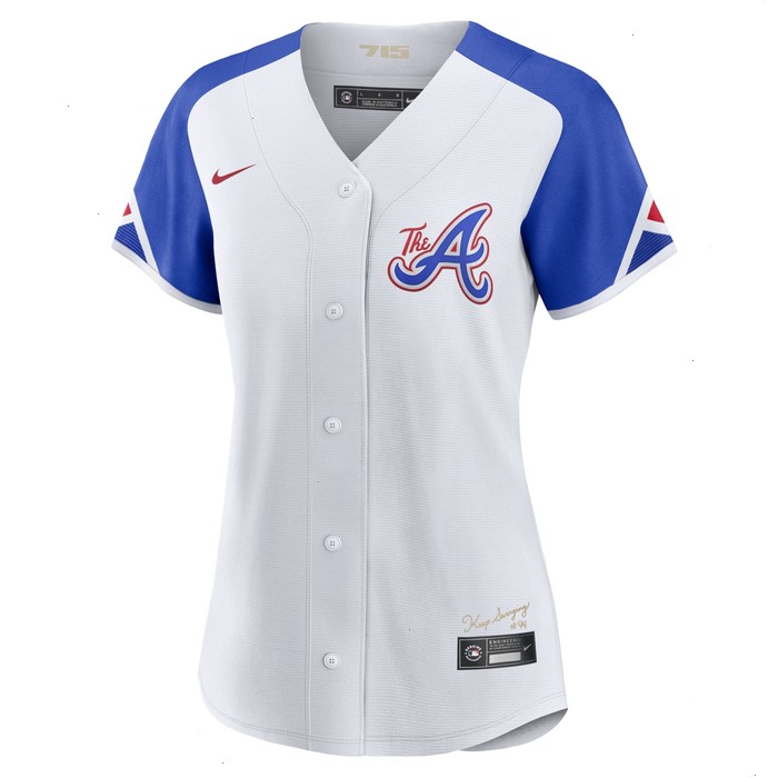 Hank Aaron Atlanta Braves Nike Women's 2023 City Connect Replica Player Jersey - White