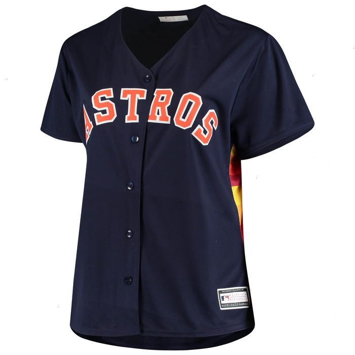 Houston Astros Women's Plus Size Sanitized Replica Team Jersey - Navy