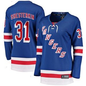 Igor Shesterkin New York Rangers Fanatics Branded Women's Home Breakaway Jersey - Blue