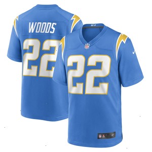 JT Woods Los Angeles Chargers Nike Game Player Jersey - Powder Blue