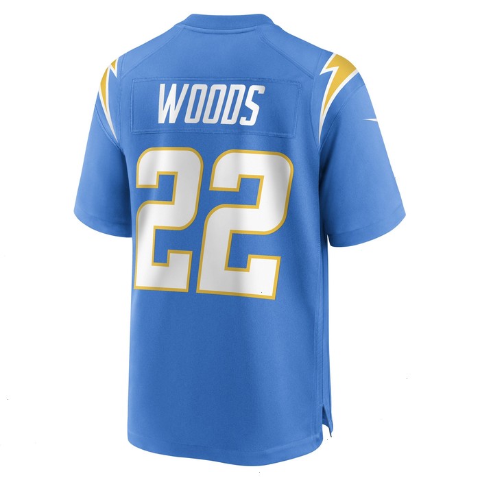 JT Woods Los Angeles Chargers Nike Game Player Jersey - Powder Blue