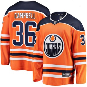 Jack Campbell Edmonton Oilers Fanatics Branded Home Breakaway Player Jersey - Orange