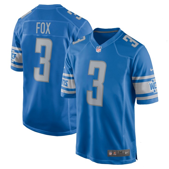 Jack Fox Detroit Lions Nike Game Jersey - Blue