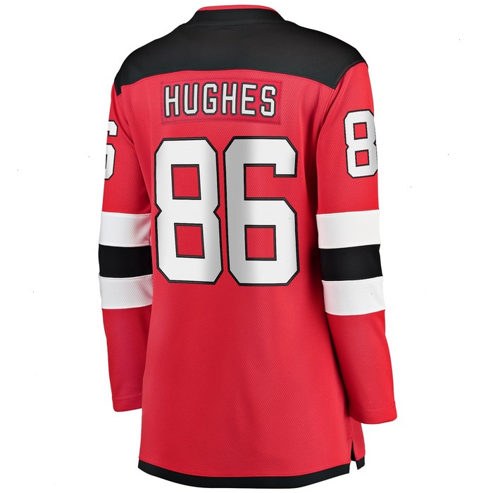 Jack Hughes New Jersey Devils Fanatics Branded Women's Home Breakaway Jersey - Red