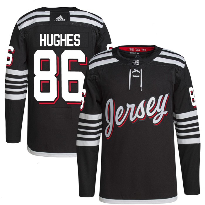 Jack Hughes New Jersey Devils adidas Alternate Primegreen Authentic Pro Player Jersey - Black