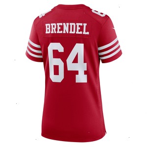 Jake Brendel San Francisco 49ers Nike Women's Game Player Jersey - Scarlet