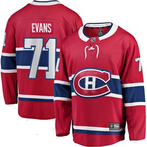 Jake Evans Montreal Canadiens Fanatics Branded Home Breakaway Player Jersey - Red