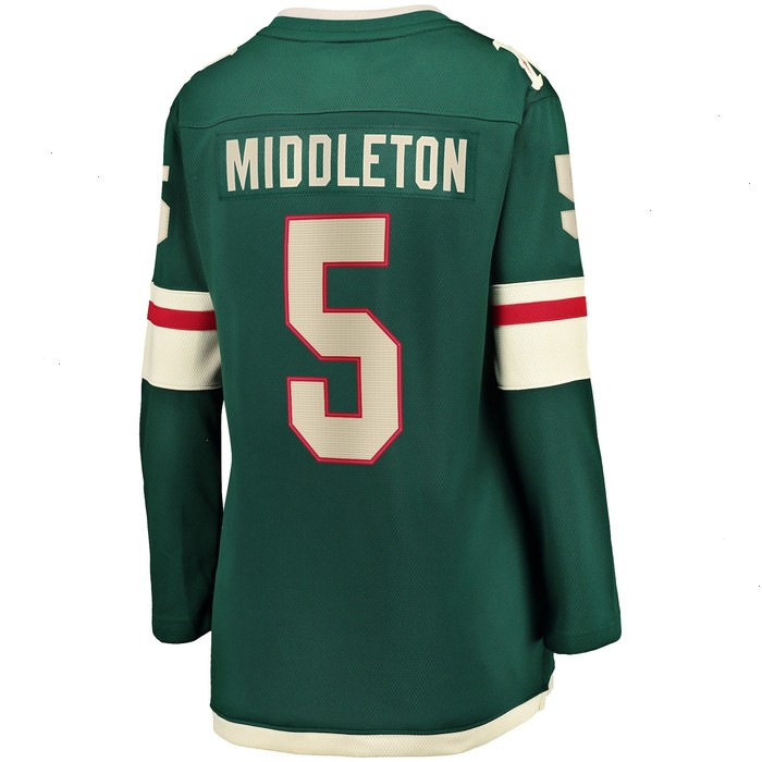 Jake Middleton Minnesota Wild Fanatics Branded Women's Home Breakaway Player Jersey - Green