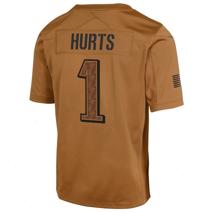 Jalen Hurts Philadelphia Eagles Nike Youth 2023 Salute To Service Limited Jersey - Brown