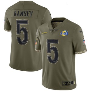 Jalen Ramsey Los Angeles Rams Nike 2022 Salute To Service Limited Jersey - Olive