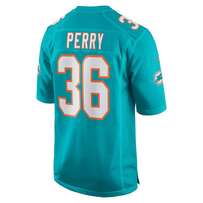 Jamal Perry Miami Dolphins Nike Home Game Player Jersey - Aqua