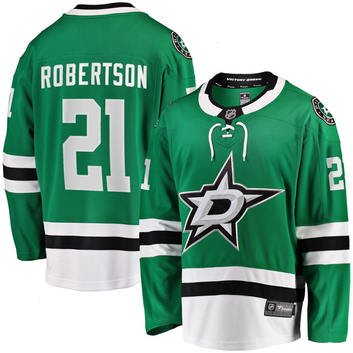 Jason Robertson Dallas Stars Fanatics Branded 2017/18 Home Breakaway Replica Jersey - Kelly Green