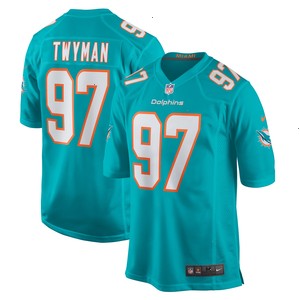 Jaylen Twyman Miami Dolphins Nike Home Game Player Jersey - Aqua