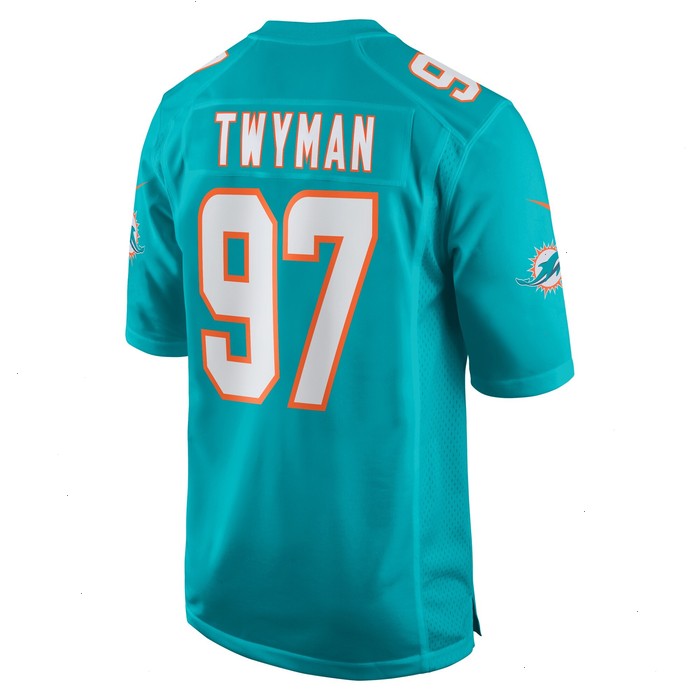 Jaylen Twyman Miami Dolphins Nike Home Game Player Jersey - Aqua