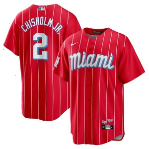 Jazz Chisholm Jr. Miami Marlins Nike City Connect Replica Player Jersey - Red