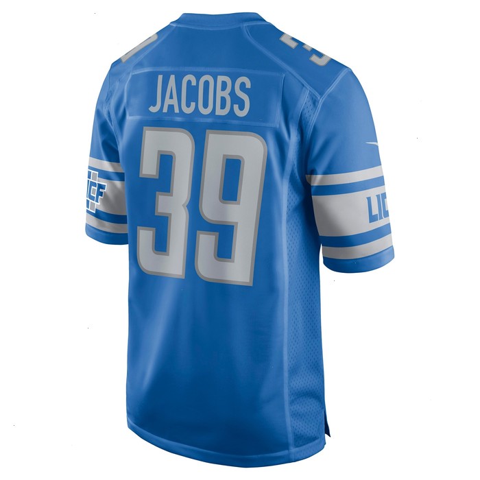 Jerry Jacobs Detroit Lions Nike Game Jersey - Blue