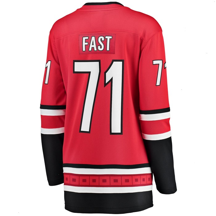 Jesper Fast Carolina Hurricanes Fanatics Branded Women's Alternate Breakaway Jersey - Red