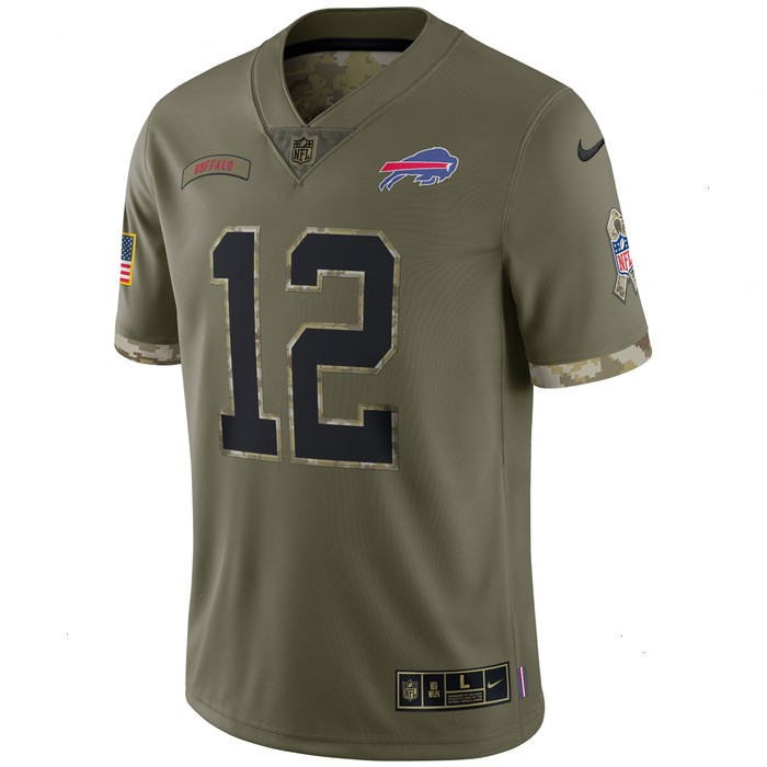 Jim Kelly Buffalo Bills 2022 Salute To Service Retired Player Limited Jersey - Olive