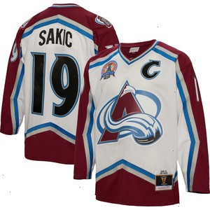 Joe Sakic Colorado Avalanche Mitchell & Ness 2000/01 Captain Patch Blue Line Player Jersey - White