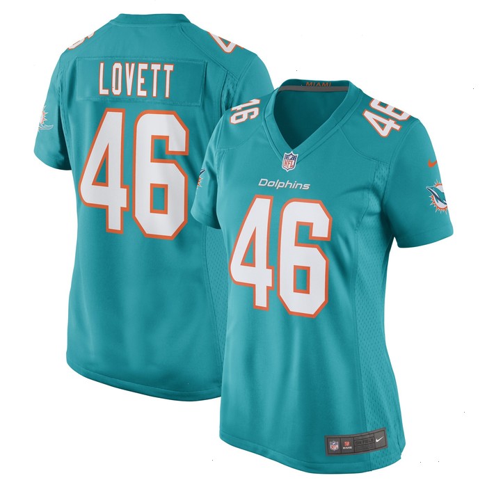 John Lovett Miami Dolphins Nike Women's Game Player Jersey - Aqua