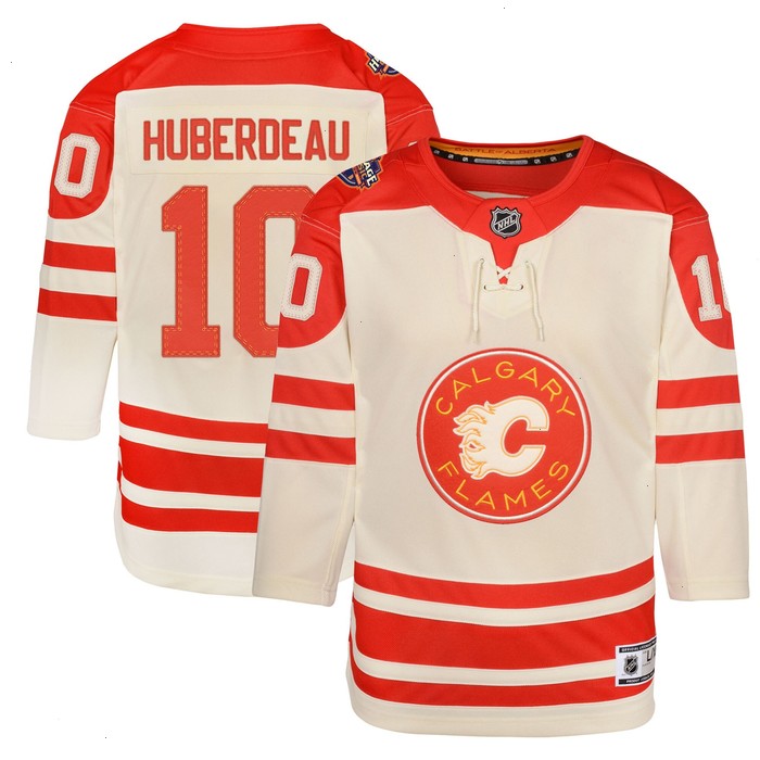 Jonathan Huberdeau Calgary Flames Youth 2023 NHL Heritage Classic Premier Player Jersey – Cream