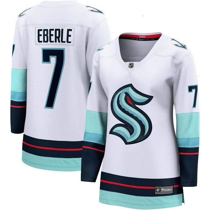 Jordan Eberle Seattle Kraken Fanatics Branded Women's Away Premier Breakaway Player Jersey - White