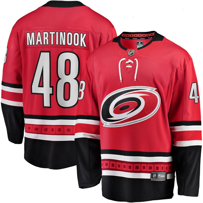 Jordan Martinook Carolina Hurricanes Fanatics Branded Alternate Breakaway Player Jersey - Red