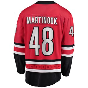 Jordan Martinook Carolina Hurricanes Fanatics Branded Alternate Breakaway Player Jersey - Red