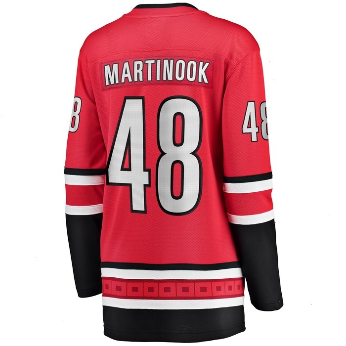 Jordan Martinook Carolina Hurricanes Fanatics Branded Women's Alternate Breakaway Player Jersey - Red