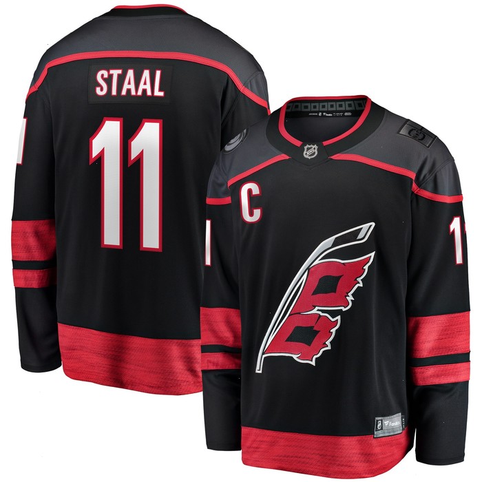 Jordan Staal Carolina Hurricanes Fanatics Branded Home Captain Patch Breakaway Player Jersey - Black