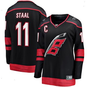 Jordan Staal Carolina Hurricanes Fanatics Branded Women's Home Captain Patch Breakaway Player Jersey - Black