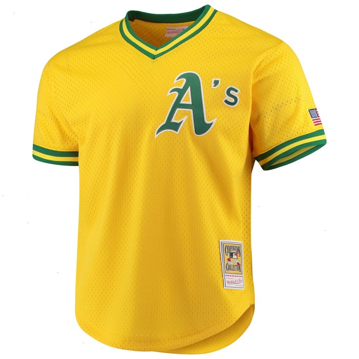 Jose Canseco Oakland Athletics Mitchell & Ness Cooperstown Collection Mesh Batting Practice Jersey - Gold