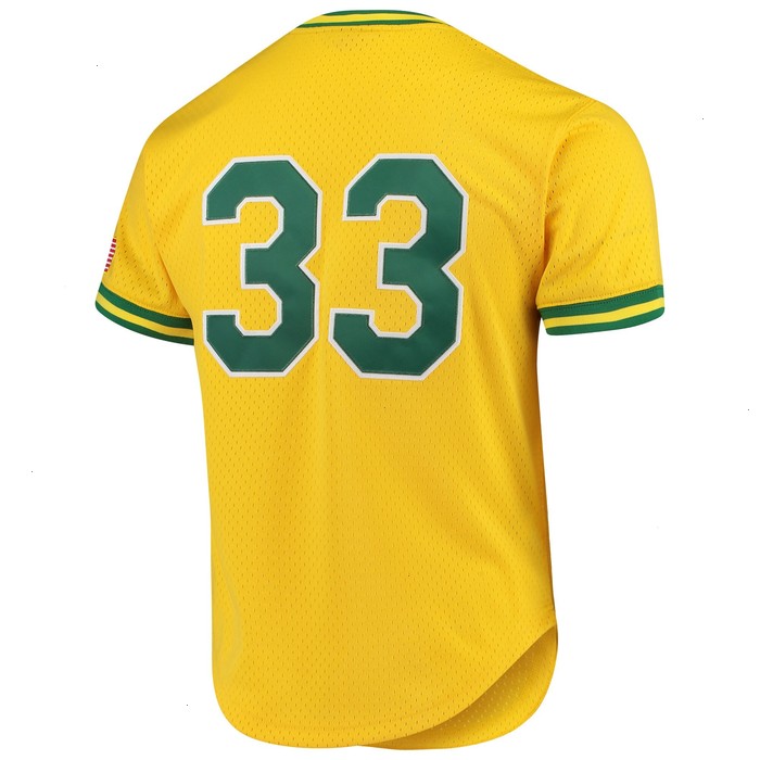 Jose Canseco Oakland Athletics Mitchell & Ness Cooperstown Collection Mesh Batting Practice Jersey - Gold